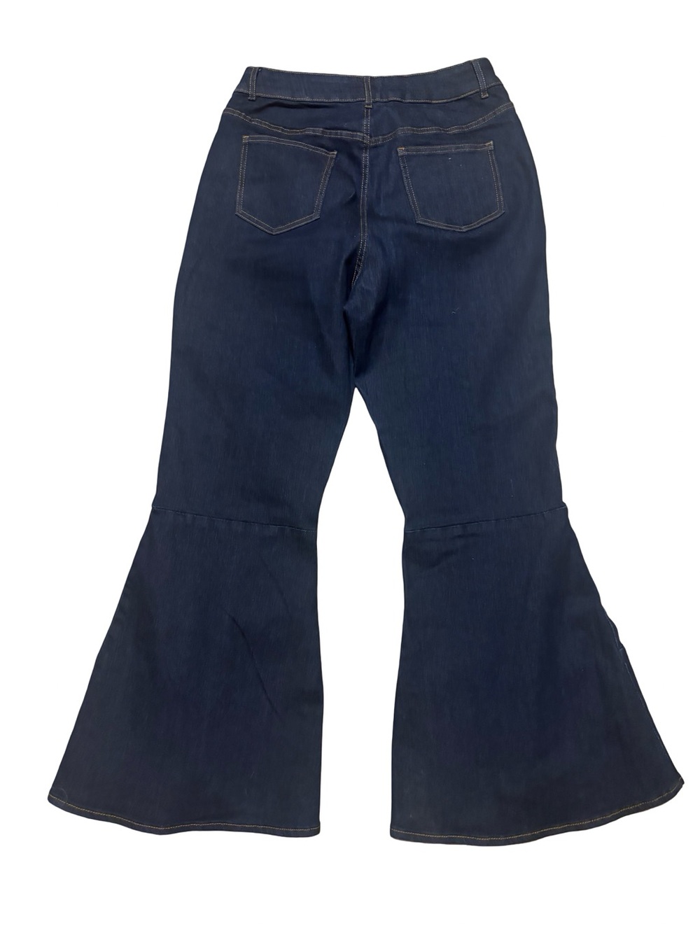 VENUS Dark Blue 70’s Western Boho Flare Bell Bottom 70’s Wide-Leg Jeans Size 14 - Picture 4 of 6